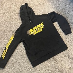 Vans Boys’ Medium Black Hoodie with Vibrant Yellow Graphics